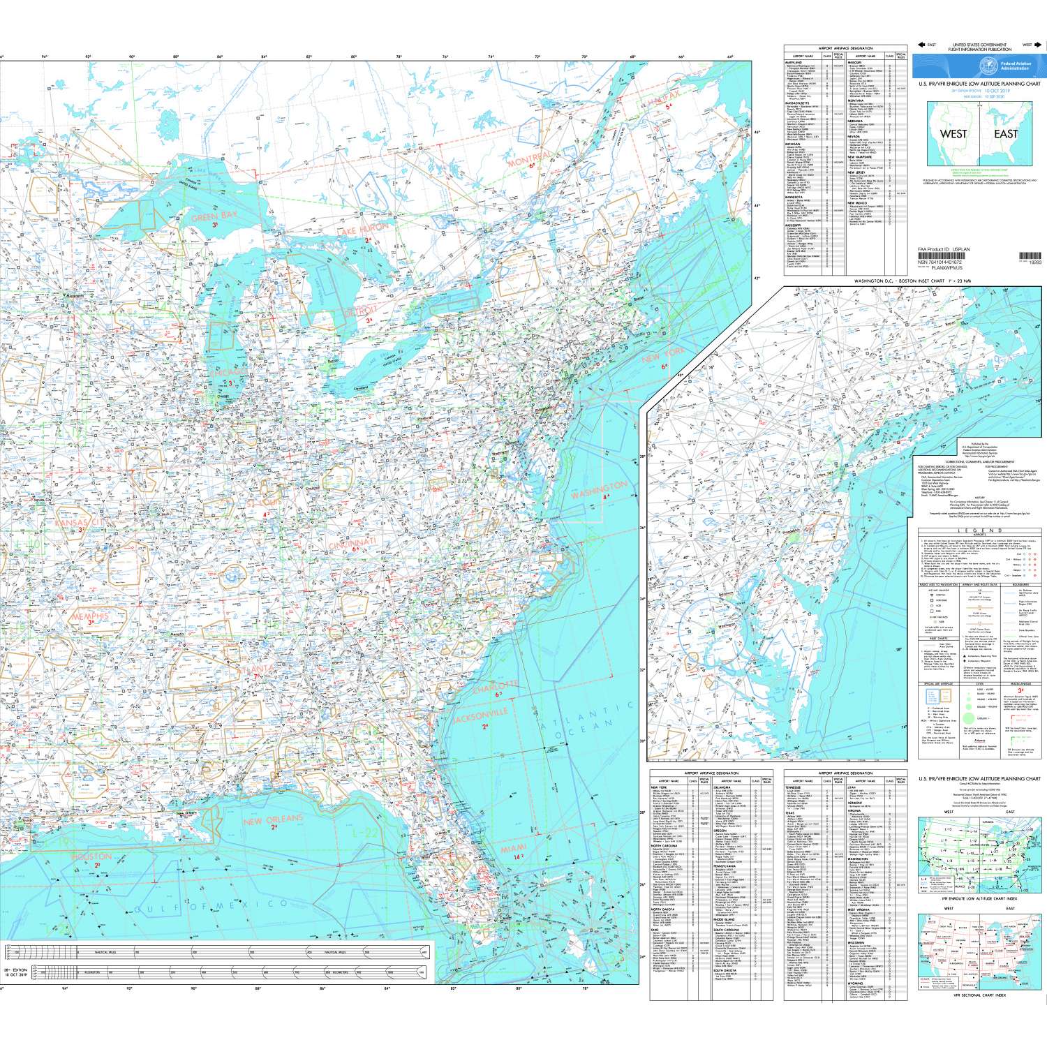 Vfr Wall Planning Chart Faa Aeronautical Charts :: Planning Charts :: Faa Chart: U.s. Ifr/Vfr Low  Altitude Planning Chart Flat Two-Sided - Paracay.com Wholesale Books