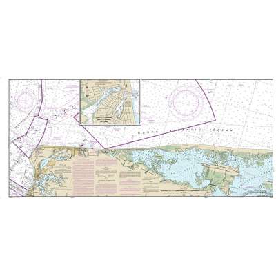 Atlantic Coast Charts :NOAA Chart 12205: Cape Henry to Pamlico Sound, Including Albemarle Sd.; Rudee Heights (6 PAGE FOLIO)