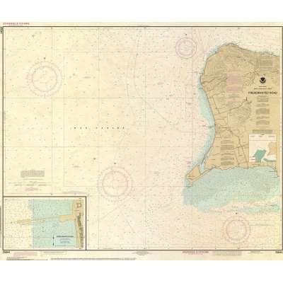 Decorative NOAA Charts :ANTIQUED NOAA Chart 25644: Frederiksted Road; Frederiksted Pier