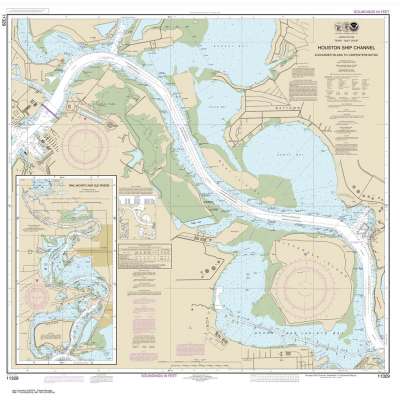 Gulf Coast Charts :NOAA Chart 11329: Houston Ship Channel Alexander Island to Carpenters Bayou;San Jacinto and Old Rivers
