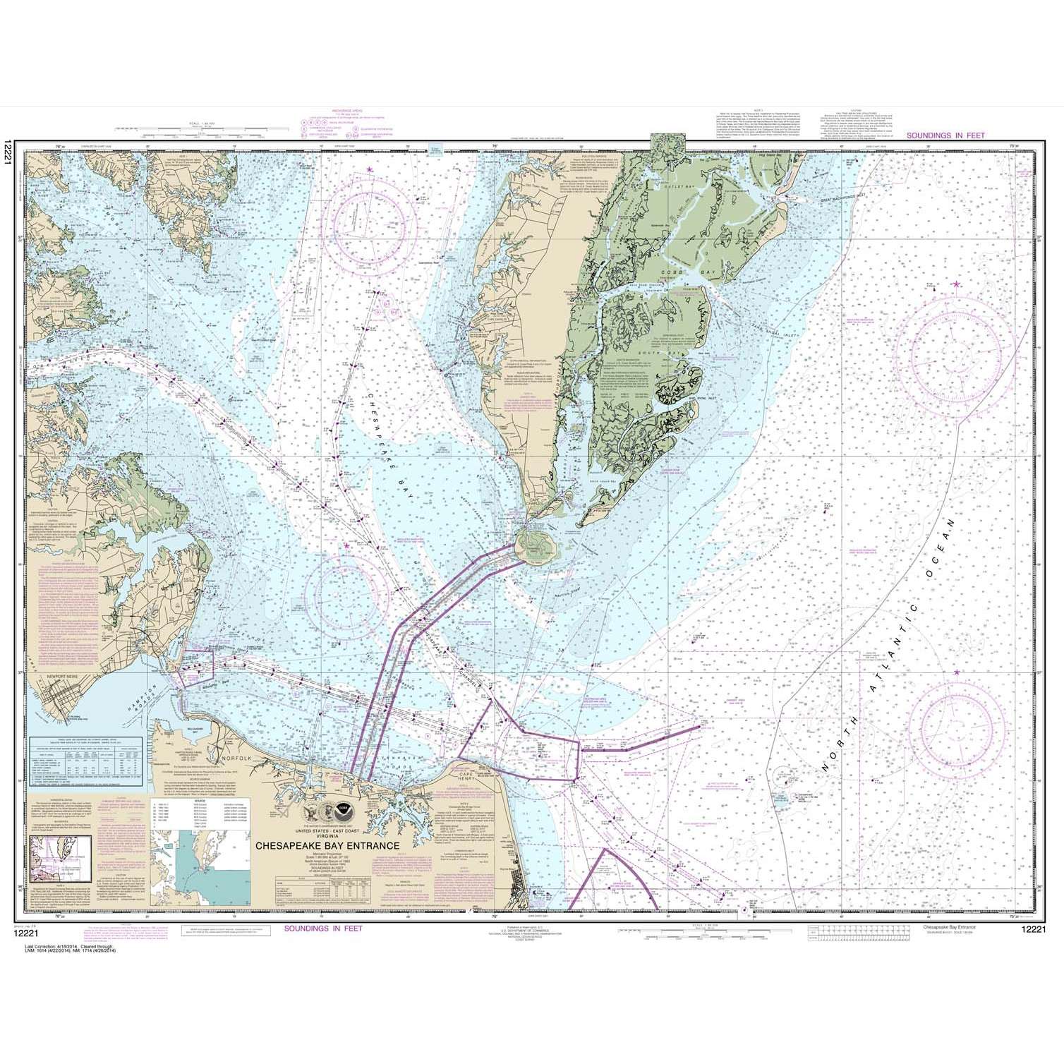 noaa chart 12221 chesapeake bay entrance print on demand chesapeak bay charts