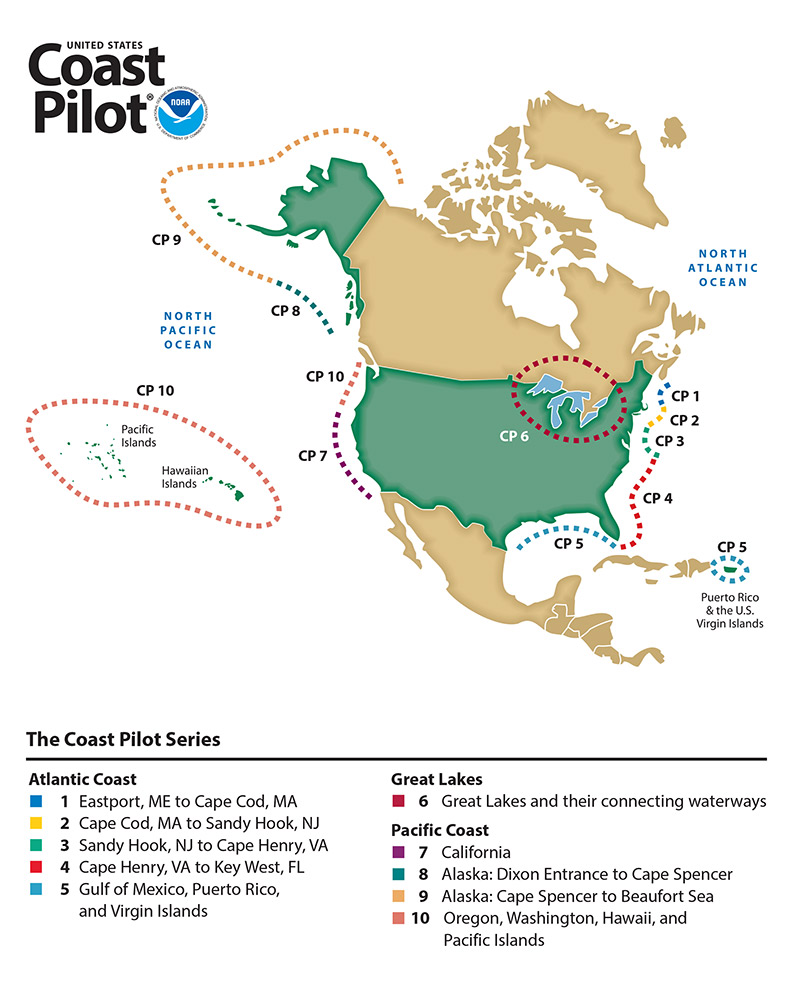 U.S. Coast Pilot Area Coverage Map