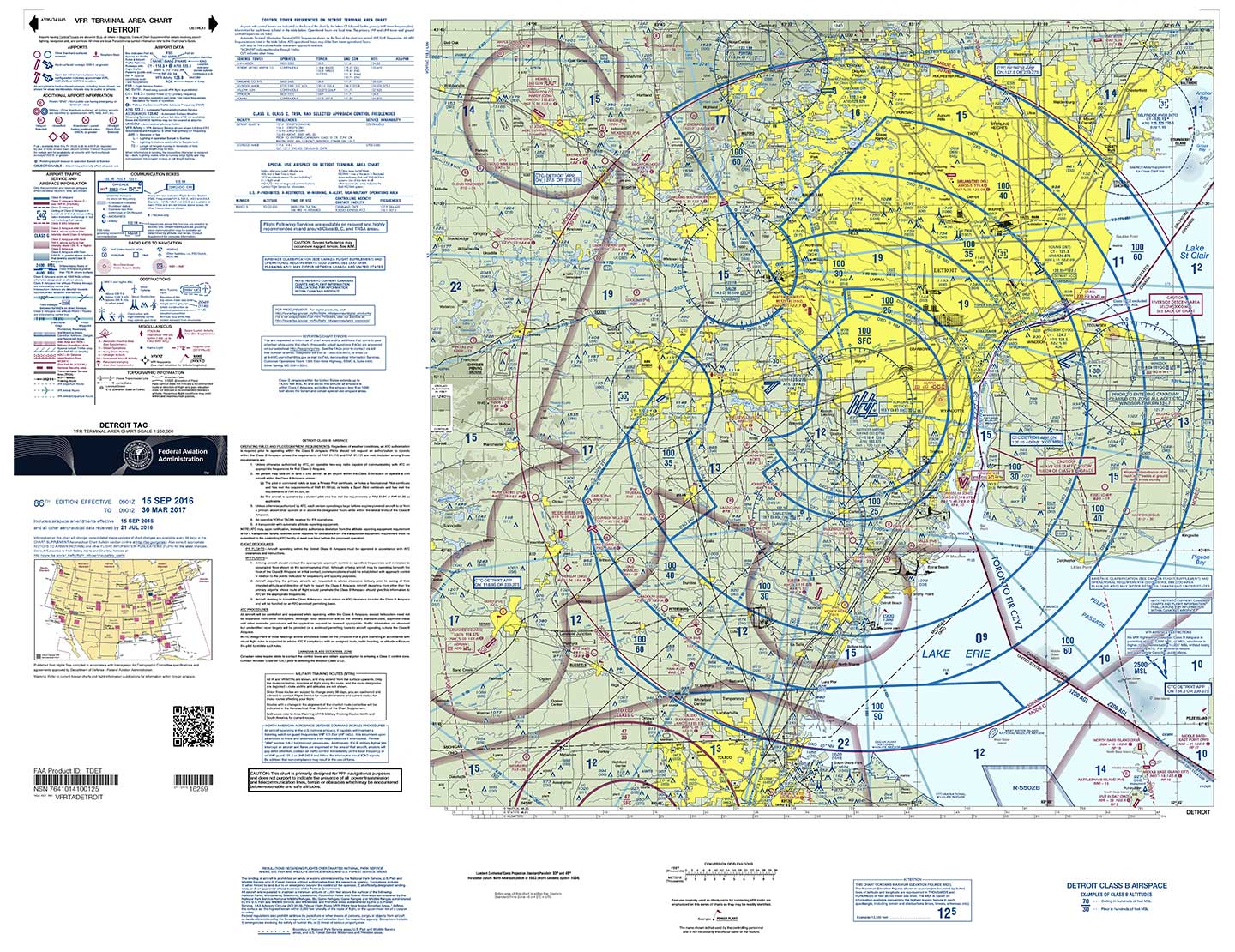 Visual Terminal Chart Lessons Us Vfr Sectional FAA VFR TAC Chart Detroit - Terminal Area Chart For ...