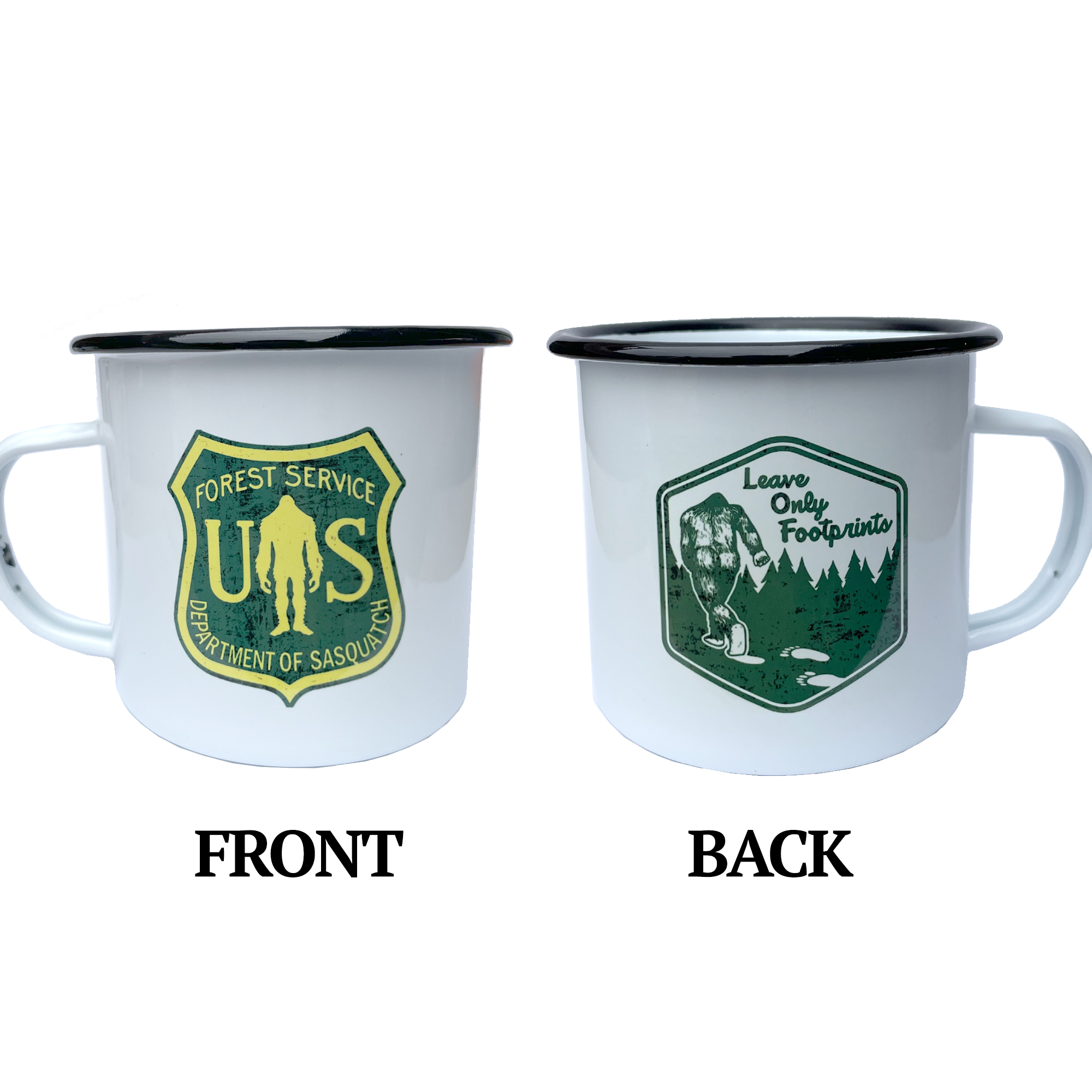 Adventure Camping Mugs Campfire Cup with Forest Print Enamel