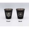 Bigfoot Believe Shield with USFS Department of Sasquatch - Stainless Steel Shot Glass - Paracay