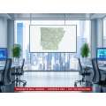 Arkansas sectional chart wall map on an office wall