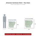 Arkansas sectional chart wall map size comparison