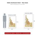 Idaho sectional chart wall map size comparison
