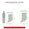Indiana sectional chart wall map size comparison