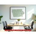 Iowa sectional chart wall map hanging in an office