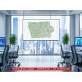 Iowa sectional chart wall map on an office wall