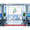 Maine sectional chart wall map on an office wall