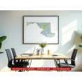 Maryland sectional chart wall map hanging in an office