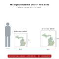Michigan sectional chart wall map size comparison