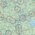 Close-up of the Minnesota sectional chart showing airports and airspace