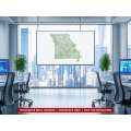 Missouri sectional chart wall map on an office wall