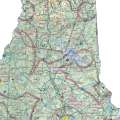 Close-up of the New Hampshire sectional chart showing airports and airspace