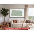 Pennsylvania sectional chart wall map hanging in a living room