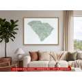 South Carolina sectional chart wall map hanging in a living room