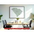 South Carolina sectional chart wall map hanging in an office