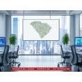 South Carolina sectional chart wall map on an office wall