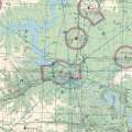 Close-up of the South Dakota sectional chart showing airports and airspace