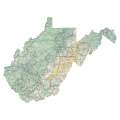 West Virginia sectional chart wall map, decorative FAA chart, reference only