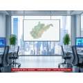 West Virginia sectional chart wall map on an office wall