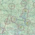 Close-up of the Wisconsin sectional chart showing airports and airspace