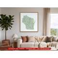 Wisconsin sectional chart wall map hanging in a living room