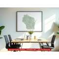 Wisconsin sectional chart wall map hanging in an office