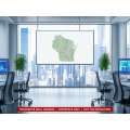 Wisconsin sectional chart wall map on an office wall