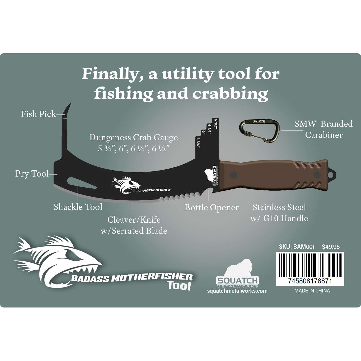 BAM! - Badass Motherfisher - Stainless Steel Multi-tool - Paracay