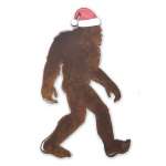 Bigfoot Metal Art :Bigfoot Santa MAGNET - Bigfoot Gift