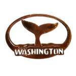 Whale Tail Washington Oval MAGNET