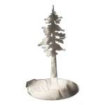 Stainless Redwood Tree w/Bear STAND-UP