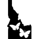 Customs & Named Metal Art :Idaho w/ Butterflies MAGNET