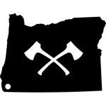 Customs & Named Metal Art :SCOUT Oregon w/ Hatchets KEYCHAIN
