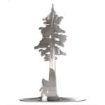 Bigfoot Metal Art :Stainless Steel Redwood Tree With Bigfoot Stand-Up