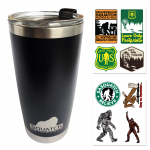 Cups & Camping Mugs :Squatch Metalworks 20 oz. Stainless-Steel Tumbler with Lid (BLACK)