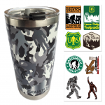 Cups & Camping Mugs :Squatch Metalworks 20 oz. Stainless-Steel Tumbler with Lid (CAMO)