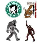 Bigfoot Gifts & Books :Bigfoot/Sasquatch Sticker Sheet #2 (10 PACK)