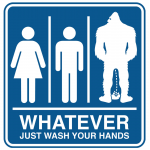 Whatever Bathroom Bigfoot STICKER (1 STICKER)