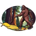 Bigfoot Walking Banana Slug - Vinyl Sticker (1 STICKER)