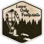 Leave Only Footprints VINYL STICKER (1 STICKER)