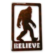 Bigfoot Metal Art :"Believe" Bigfoot MAGNET - Bigfoot Gift