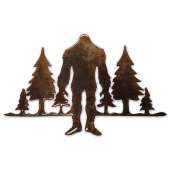 Bigfoot Metal Art :Cryptid & Trees MAGNET