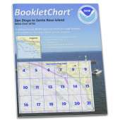 HISTORICAL NOAA BookletChart 18740: San Diego to Santa Rosa Island, Handy 8.5" x 11" Size. Paper Chart Book Designed for use Aboard Small Craft