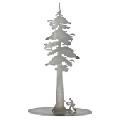 Stainless Steel Redwood Tree With Logger Stand-Up