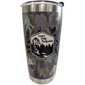 Squatch Metalworks - Leave Only Footprints- Green Camo - Stainless-Steel Tumbler with Lid